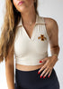 Iowa State Logo Patch Polo Crop Tank